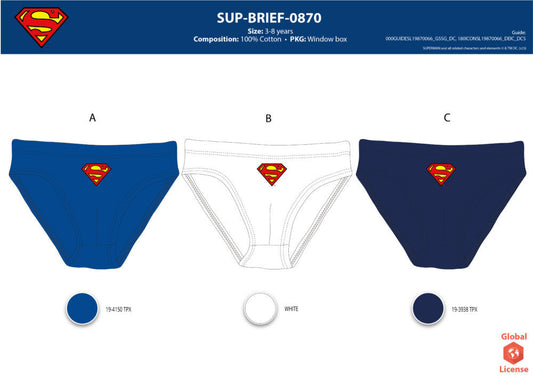 Superman kisfiú alsó - 3 darabos pamut alsó - 122-128-0